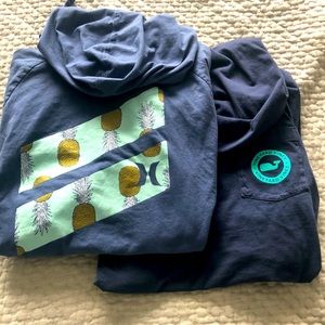 2 lightweight Men M Hoodies Hurley & Vineyard Vines